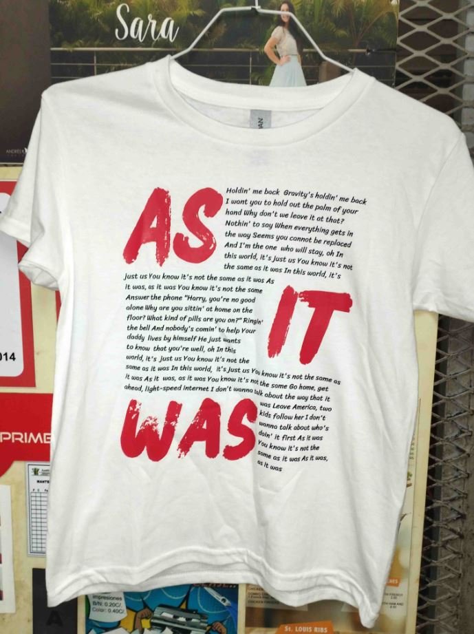 Impresión en t-shirt de algodón blanco, tamaño grande (no incluye t-shirt)
