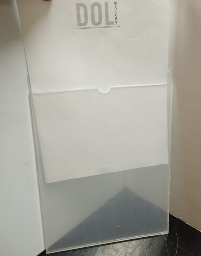 Porta papeles de acrílico transparente con bolsillo