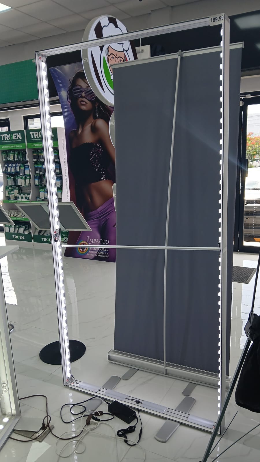 caja de luz impreso en tela por las dos caras