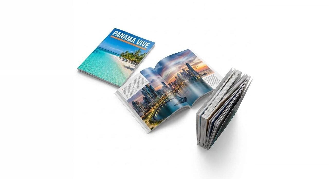 Revistas impresas a full color con grapa, cerradas y abiertas