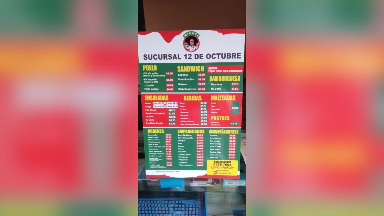 Habladores impresos para restaurante con menú de comidas y precios