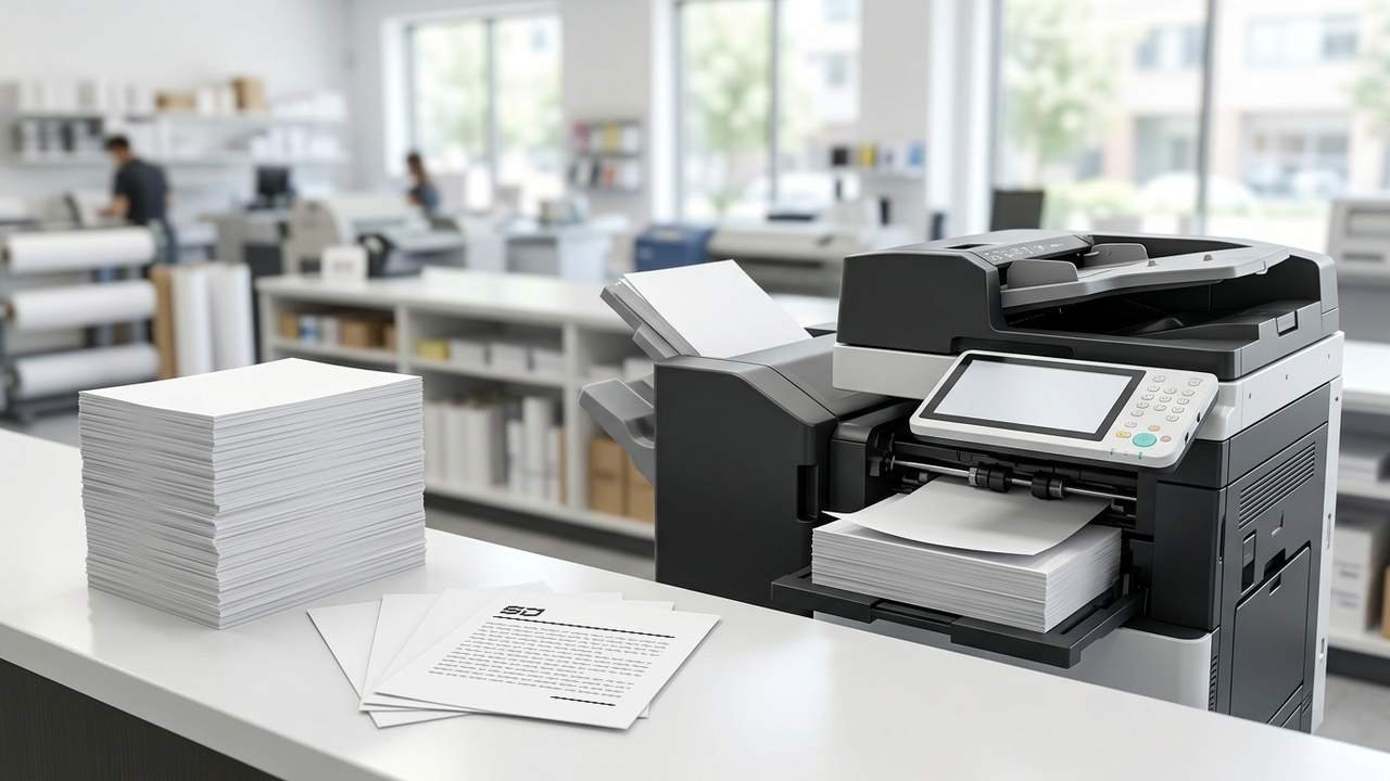 Servicio de copias con fotocopiadora multifuncional y documentos copiados – ServiDigitales Panamá